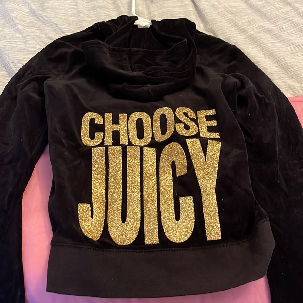 Juicy hooded velour zip up jacket